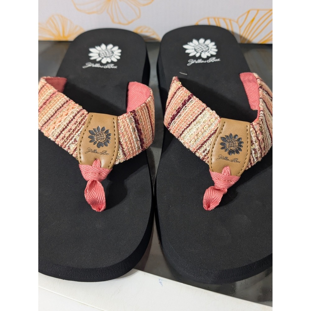Yellow Box Cyana Pink Woven Sequin Platform Flip Flop Sandals 8.5 65744-W085B